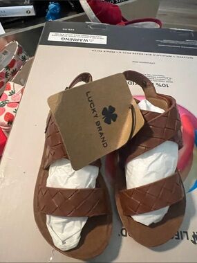 Lucky Brand Brown Braided Leather Baby Sandals